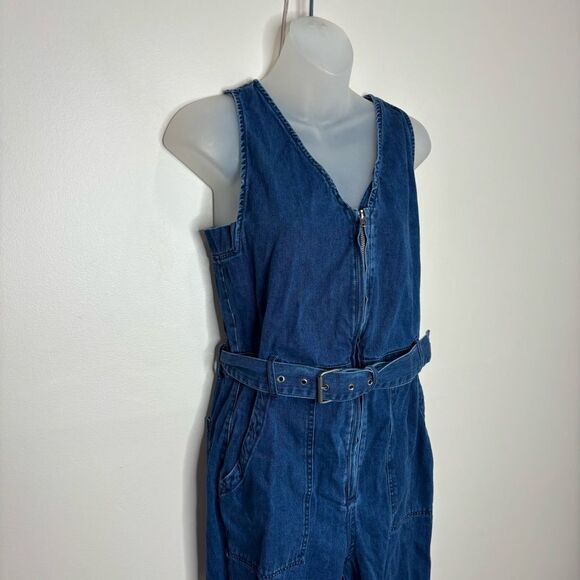 Rachel Comey x Target Indigo Denim Wash Jean Sleeveless Jumpsuit Size 2 belt Y2K - Picture 2 of 6